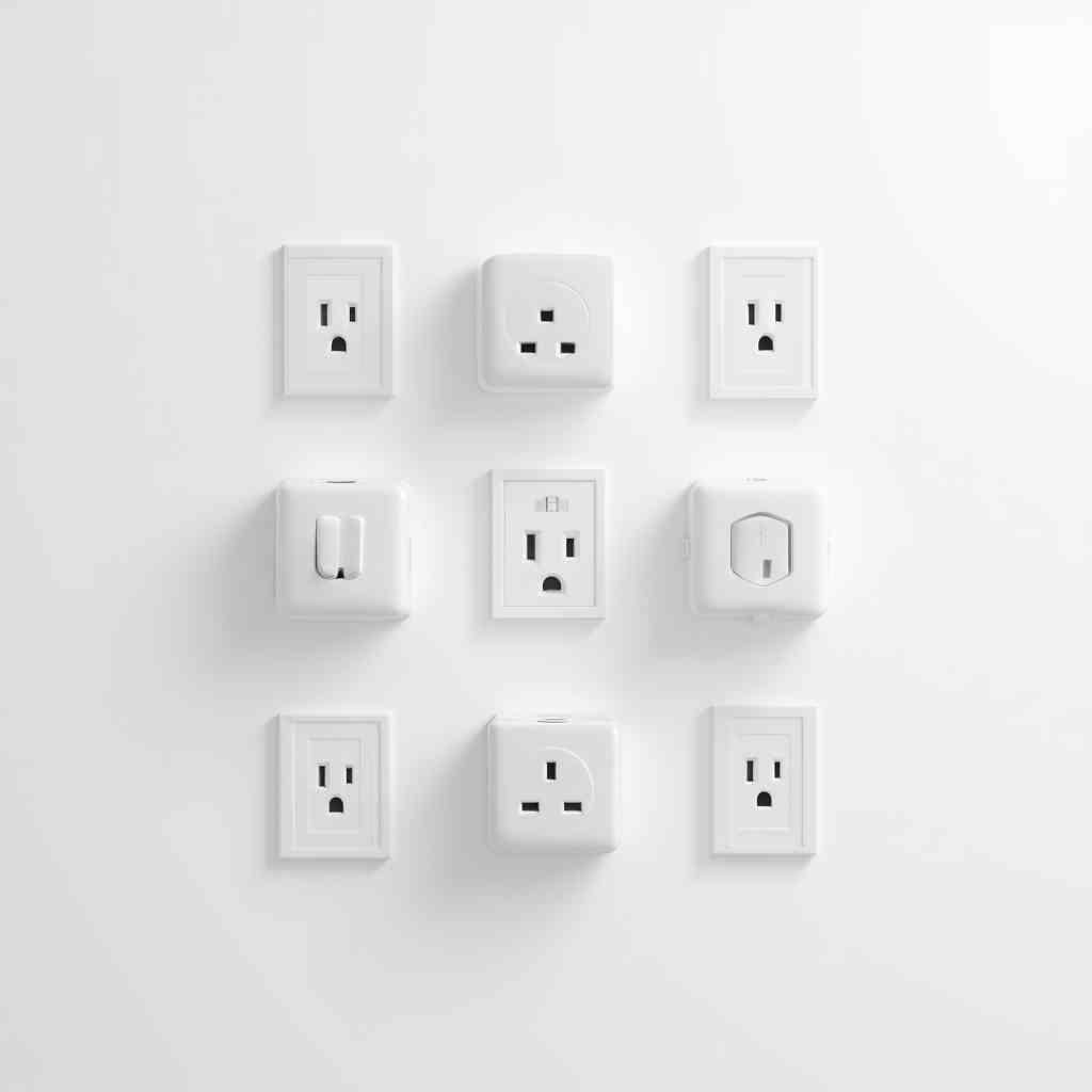 Electrical outlet switch template vector material set